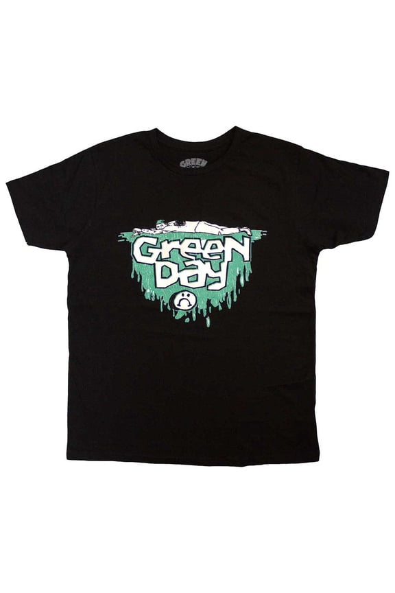 Green Day Unisex T-Shirt: Sad Smiley (Small)