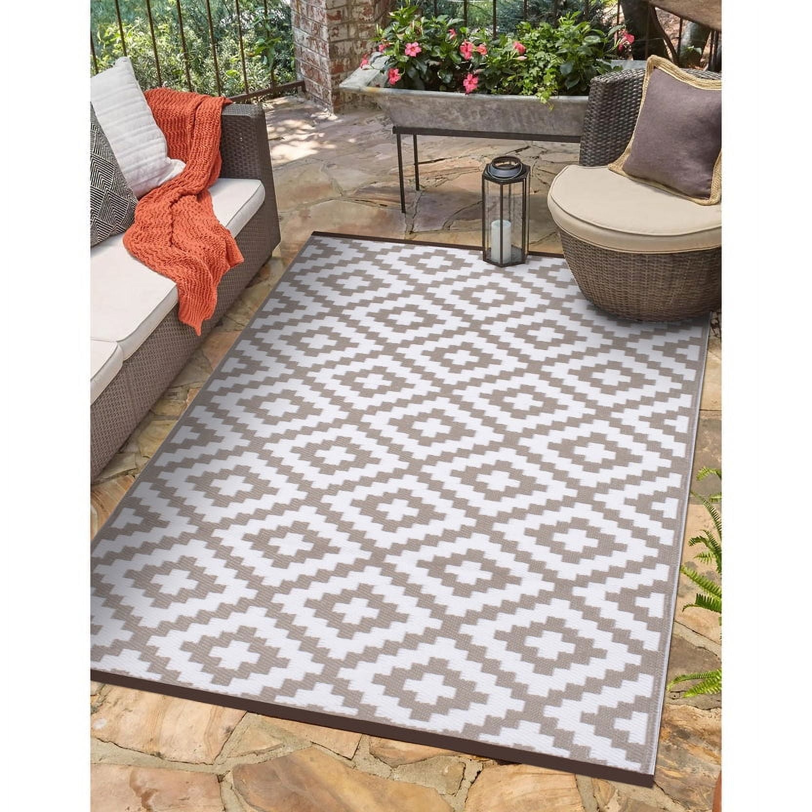 Black and White Indoor Outdoor Rug, 5'x8' Cotton Striped Reversible  Washable Modern Farmhouse Rug, Hand-Woven Large Patios Area Rug Carpet Mat  for