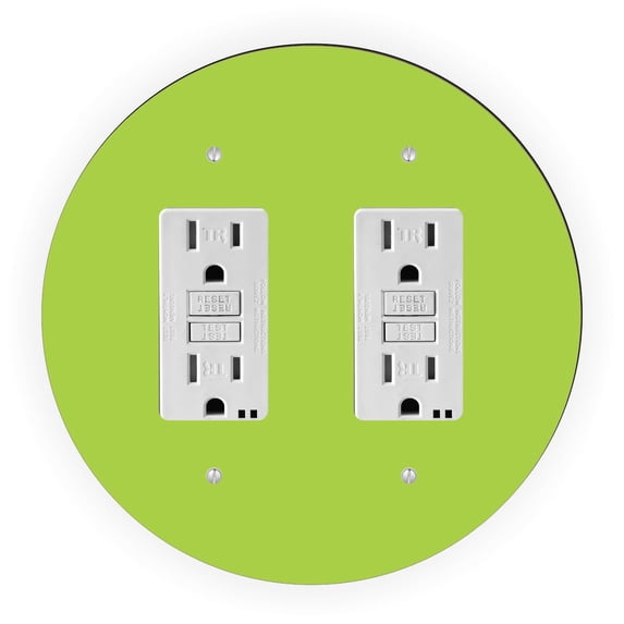 Green Design - Round Light Switch Plate Cover - Double GFI