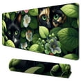 thumbnail image 1 of Green Desk Mat XL Cat Cute Plant Cool Desk Pad Keyboard Mat Flower Mouse Pad Green Desk Mat Desk Decor with Stitched Edges Non-Slip Large Computer Mat, 1 of 6