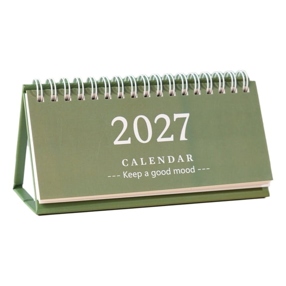 Green Desk Planning Calendar with Check-In Notebook Features, Paper ...