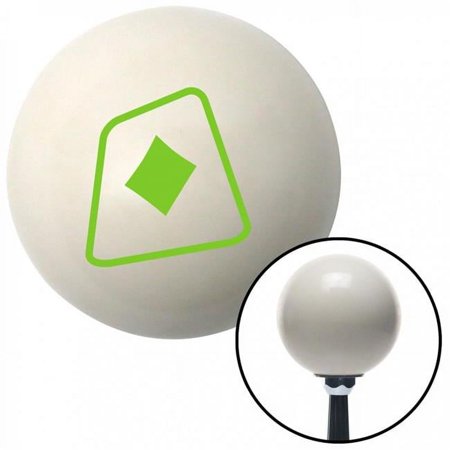 Green Diamonds on a Card Ivory Shift Knob with M16 x 1.5 Insert Shifter Auto Manual
