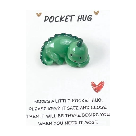 Green Dinosaur Resin Pocket Card for Holidays - Durable Gift Card with Handwritten Note Space, Perfect for Special Occasions and Keepsake Gifting