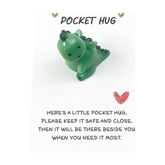 Green Dinosaur Resin Pocket Card for Holidays - Durable Gift Card with Handwritten Note Space, Perfect for Special Occasions and Keepsake Gifting