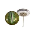thumbnail image 1 of Green Dinosaur or Dragon Glass Eyes on Wire Pin Posts, 1 of 3