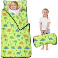 thumbnail image 1 of Green Dinosaurs Cacti Hearts Teens Toddler Nap Mat with Pillow, Sleeping Mat Bag for Preschool Daycare 50"x20", 1 of 6