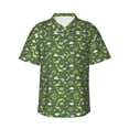 thumbnail image 1 of Green Dinosaurs Hawaiian Shirts For Men, Summer Short-Sleeve Relaxed-Fit Button-Down Shirts 3x-Large, 1 of 9