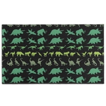 Green Dinosaurs MultiShapes Pattern Door Rugs,Washable Non Slip Door Mats Indoor,Decorative Door Mats,Entry Mat Indoor for Entrance,Bedroom,Kitchen,Bathroom,17"x30"