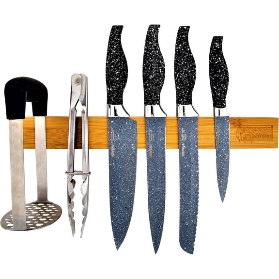 Green Direct Magnetic Knife Holder For Wall, 16 Inch Wood Knife Strip, Storage Organizer Bar To Keep Kitchen Utensils, Tools, Art Supply