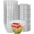 thumbnail image 1 of Green Direct 48 oz. Disposable Plastic Salad Bowls with lids, Pack of 50, 1 of 5