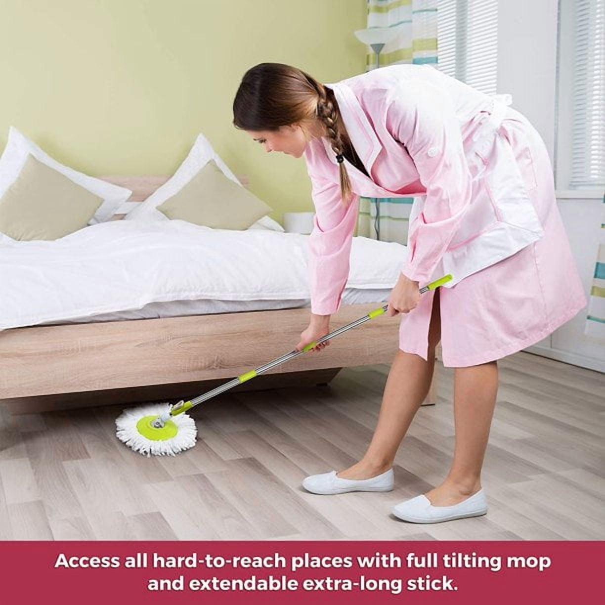 Green Direct Mop Stick Spin Mop Deluxe Bucket Cleaning System Mop Stick