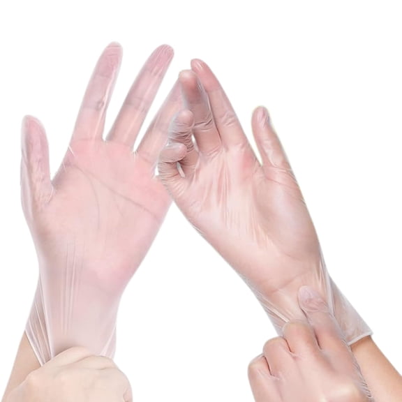 Green Direct Vinyl Gloves, Disposable, Powder-Free, Latex-Free, Clear, Box of 100 Durable, Multipurpose Gloves for Everyday Use, Large