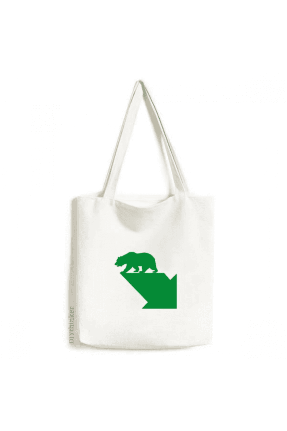Green Disadvantage Bear Market Tote Canvas Bag Shopping Satchel Casual Handbag