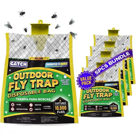 Green Disposable Hanging Fly Catcher, Outdoor Eco-Friendly Fly Control Trap, Chemical-Free Insect Trap for Barn Farm Courtyard
