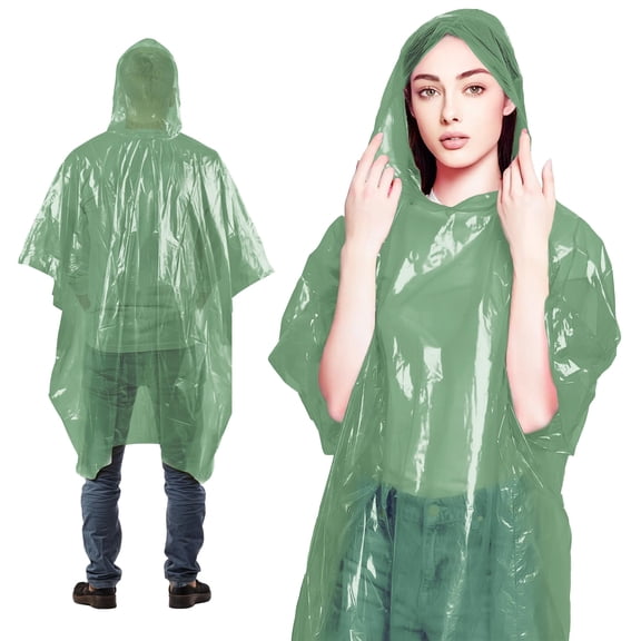 Abc Pack & Supply Green, Disposable, Individually Packaged Rain Ponchos 200 Count