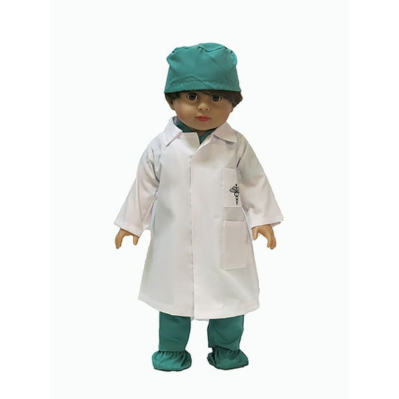 Green Doctor Scrubs Special 7pc Made to fit an 18in Doll