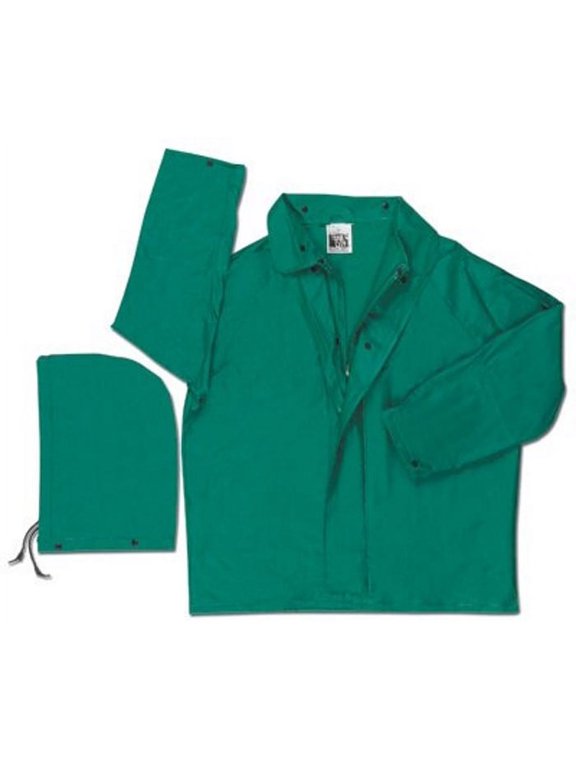 Green Dominator .42 mm Polyester And PVC 2-Piece Jacket With Detachable Hood