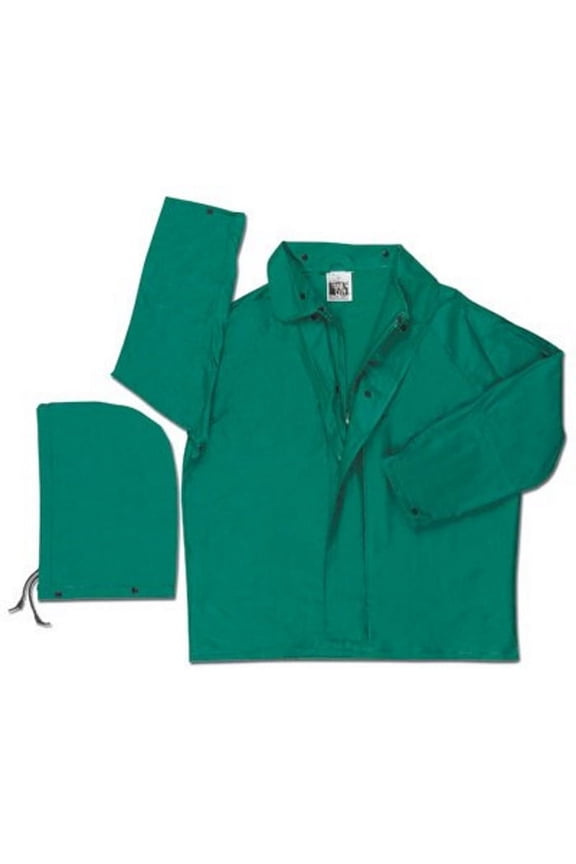 Green Dominator .42 mm Polyester And PVC 2-Piece Jacket With Detachable Hood
