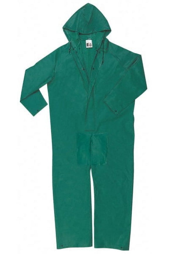 Green Dominator .42 mm Polyester And PVC Coverall With Attached Hood