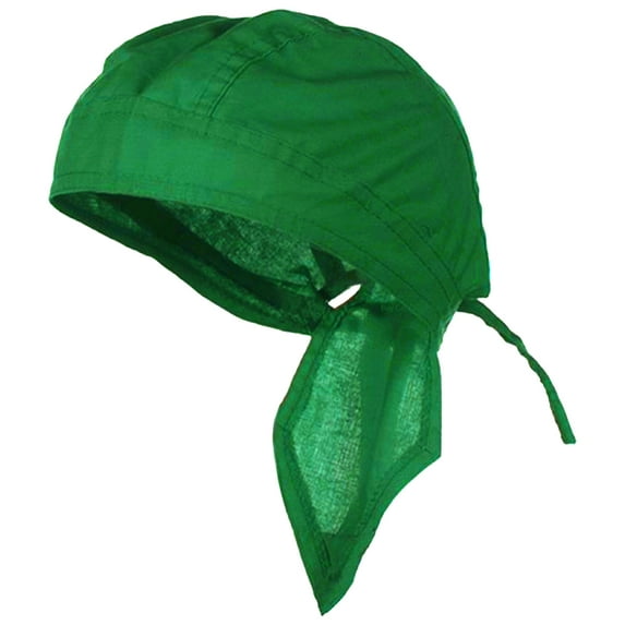 Green Doo Rag Durag Chemo Headwrap Solid Color Bandana Cotton Skull Cap Mens Womens