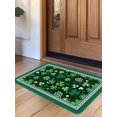 thumbnail image 1 of Green, Door Mat&nbsp;Indoor Outdoor Entrance, Non Slip Rug for Kitchen Bathroom Entryway Rug, St. Patrick's Day Shamrock Spring Checkered Washable Doormat Floor Mat for Office Home Decor 24x36 Inch, 1 of 8