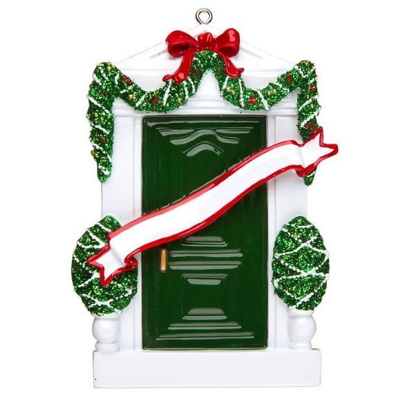 Green Door New Home Apartment Personalized Christmas Ornament DO-IT-YOURSELF