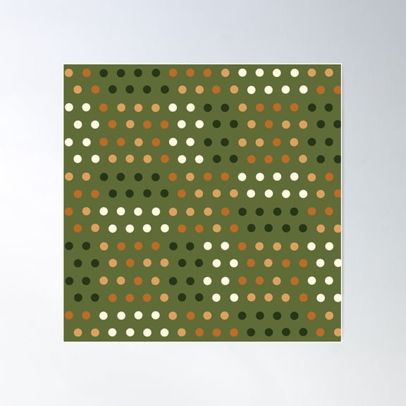 Green Dot Pattern V2 Poster Wall Art, Modern Wall Decor For Living Room Bedroom, 24x24 UNFRAMED