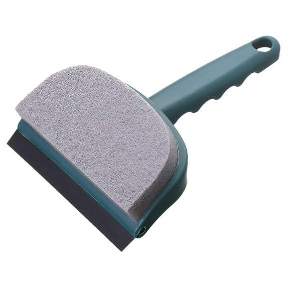 Green Double Sided Cleaning Squeegee With Non-Woven Fabric, Sponge And Wiper Blade For Glass, Mirror, Window, Car Windshield Cleaning 7.48X4.53X2.17In 0.1Lb