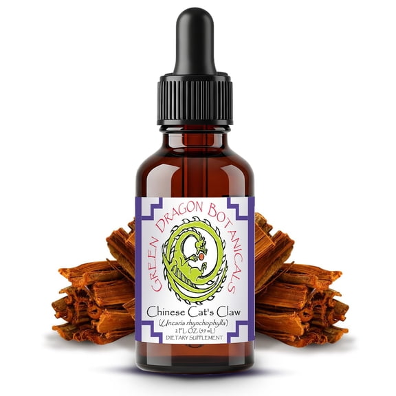 Green Dragon Botanicals Chinese Cat's Claw Liquid Extract Tincture – Uncaria Rhynchophylla Herbal Drops – Buhner Protocol Herb – Nervous System & Cognitive Support* (2 Fl Oz)