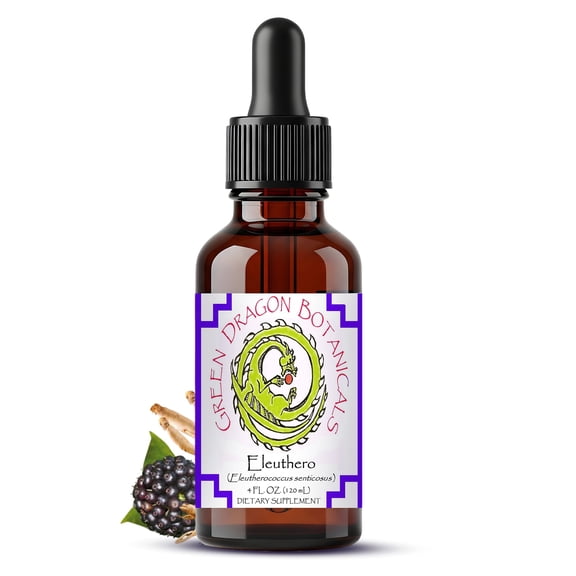 Green Dragon Botanicals Eleuthero Root Tincture (Alcohol Extract), Herbal Liquid Supplement, Adaptogenic Botanical Extract, 4 oz Dropper Bottle