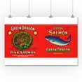 thumbnail image 1 of Green Dragon Brand Salmon Label - San Francisco, CA (36x54 Giclee Gallery Print, Wall Decor Travel Poster), 1 of 1