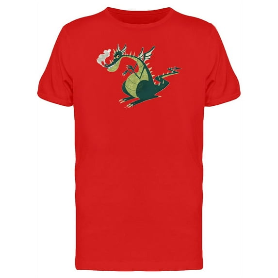 Green Dragon Cartoon Drawing T-Shirt Men -Image by Shutterstock, Male Small
