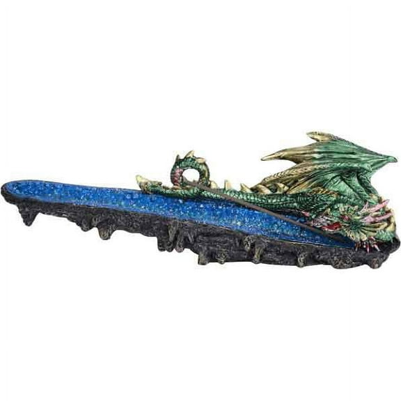 Green Dragon Geode Incense Burner by Medieval Collectibles