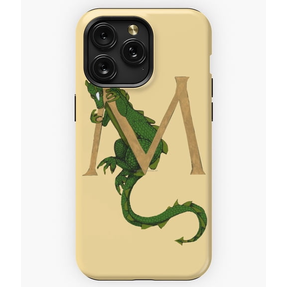 Green Dragon Letter M Monogram Mythical Creature A4174 Phone Case for iPhone 11 to 17 Pro Max
