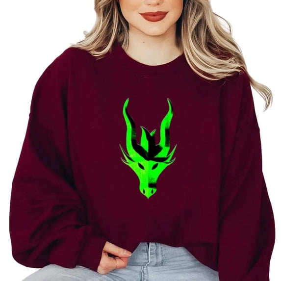 Green Dragon Mythical Creature Fantasy Forest Nature Top Sweatshirt, for men & women, up to size 5XL