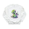 thumbnail image 1 of Green Dragon Mythical Creature Fantasy Nature Forest Art Sweatshirt, for men & women, up to size 5XL, 1 of 3