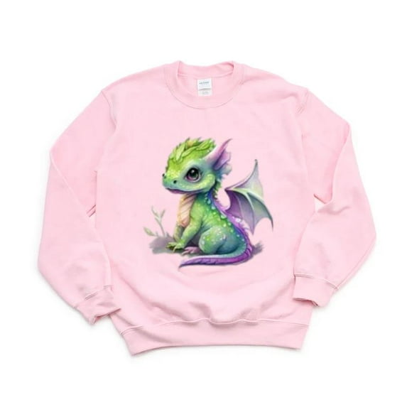 Green Dragon Mythical Creature Fantasy Nature Forest Art Sweatshirt, for men & women, up to size 5XL