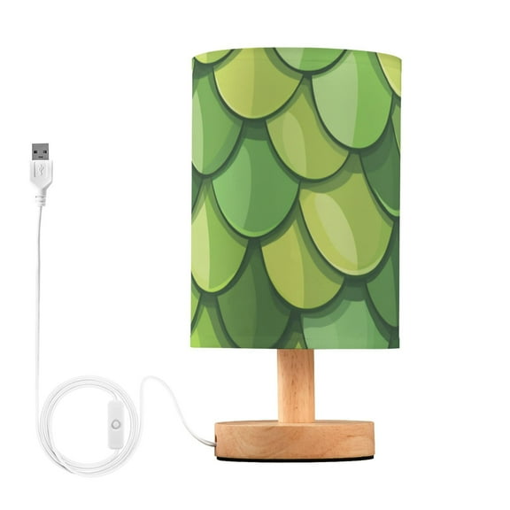 Green Dragon Scales Table Lamp with USB Port LED Warm Light Lamp Night Light Home Decor