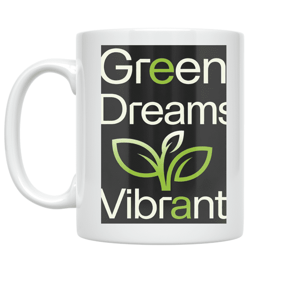 Green Dreams Vibrant Design - Eco-Conscious Individual - 11 oz Ceramic Coffee Mug