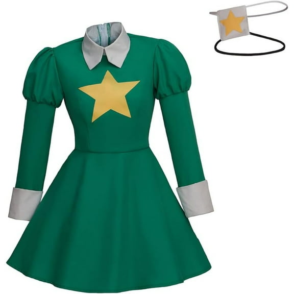 Annie Green Dress Women Girls Dress with Eye Mask