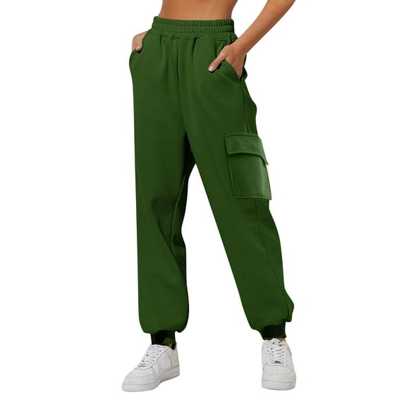 Green Dress Pants Womens Fashion Sweatpants Comfortable High Waisted Jogging Pants With Pockets Casual Sweatpants Fall Outfits Womens Cargo Pants Size XXXL