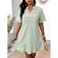 thumbnail image 1 of Green Dress With Ruffle Collar And Hem, 1 of 25