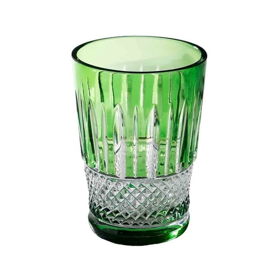 Green Drinking Glasses, Exquisite Diamond Embossed Glass Cups for Water Juice Beverages Beer, 300ml