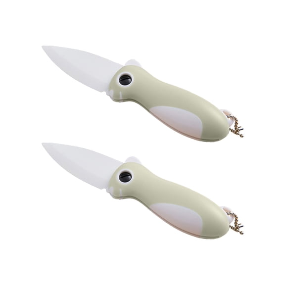 Green Dual Ceramic Foldable Knives With Comfortable Handles For Precise Cutting Tasks And Compact Storage