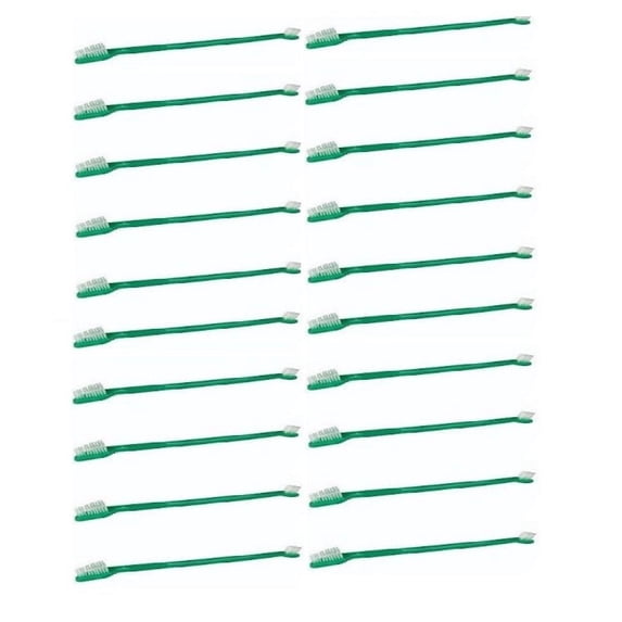 Green Dual End Toothbrushes For Dogs Dental Oral Health Grooming Bulk Available (20 Toothbrushes)