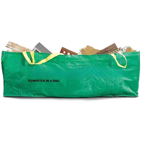 Green Dumpster Bag - 3 Cubic-Yard Capacity, 2ft x 4ft x 8in, Polypropylene Material