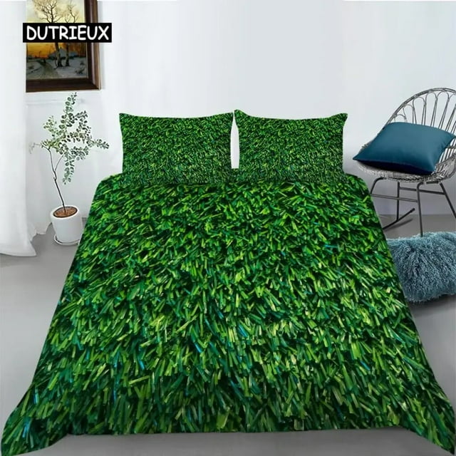 Green Duvet Cover Set Size Tropical Rainforest Green Plant Palm Leaf ...