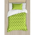 thumbnail image 1 of Green Duvet Cover Set Twin Size, Traditional Japanese Floral Wave Pattern Far Eastern Ornament, Decorative 2 Piece Bedding Set with 1 Pillow Sham, Apple Green Pale Yellow Green, by Ambesonne, 1 of 3