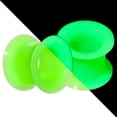 thumbnail image 1 of Green Ear Gauges Tunnels Glow In The Dark Super Thin flexi 2g 0g 00g 7/16" 1/2", 1 of 3