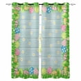 thumbnail image 1 of Green Easter Blackout Curtains for Bedroom Living Room Darkening Curtains 54 Inch Long Spring Floral Eggs Elegant Pastoral Wooden Short Curtain for Small Window Treatment Grommet Drapes 52"x54"x2, 1 of 9